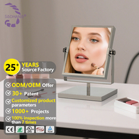 Factory Sale Double Sided Rectangle Desktop Cosmetic Mirror 5 Year Warranty Magnification Stainless Steel Bathroom Mirror