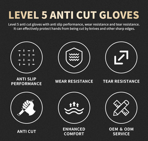 SONICE Productos baratos en <span class=keywords><strong>stock</strong></span> 13G Gris HPPE Trabajador de jardín Anti Corte Guantes Seguridad en la construcción Trabajo Resistente a cortes Nivel 5 Guantes - Product Image 5