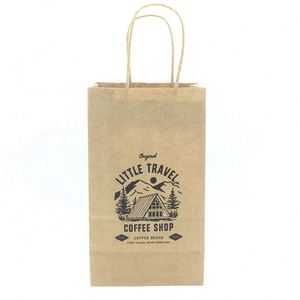 Take Away <b>Small</b> Shopping <b>Bag</b> Gift <b>Bag</b> Manufacturer 4 <b>Sides</b> Kraft Paper Coffee <b>Bag</b> - Product Image 1