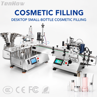 Machine de remplissage automatique de bureau pour petites bouteilles de cosmétiques (lotions, sérums, gels, liquides) – Dosage et démarrage de la production