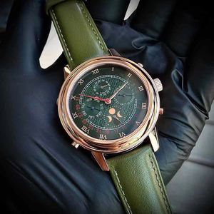 Mouvement entièrement mécanique de qualité supérieure. Le dos de la montre est orné d'un design gravé double face pour les montres-bracelets pour hommes - Product Image 1