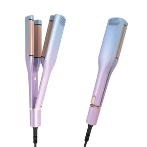 双电压便携式迷你高品质专业发棒摇摆器粉色卷发器陶瓷深波卷发片摇摆器