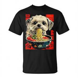 Camiseta Shih Tzu Ramen con diseño de perro japonés Kawaii, unisex, talla para adultos - Product Image 2