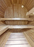Sauna Barrel Outdoor 2-6 Orang Rumah Kayu Solid dengan Kompor Listrik Uap Ruang Sauna Mewah Outdoor untuk Rumah Taman Spa