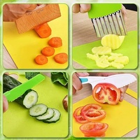 Ensemble de couteaux de cuisine en plastique pour enfants avec planche à découper, outils de pâtisserie et de découpe, vente en gros
