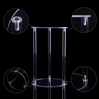 Support de présentation de fleurs en acrylique à 3 pieds, support de fleurs transparent, décorations de mariage, centre de table, porte-fleurs de haute qualité