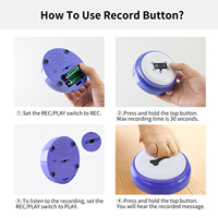 Boutons d'entraînement pour animaux de compagnie enregistrables de haute qualité (lot de 6) avec son clair, buzzer de communication réenregistrable pour chiens et chats