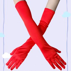 Gant de mariage de mariée 1920s Flapper <span class=keywords><strong>Gatsby</strong></span> Party Halloween Accessoire <span class=keywords><strong>Gants</strong></span> de danse en satin longs pour femmes - Product Image 4