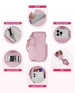 Porte-bouteille d'eau magnétique pour la gym, en néoprène, multifonctionnel, avec poche pour téléphone et cartes, aimants, porte-bouteille d'eau pour la gym avec poches pour téléphone - Product Image 5