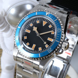 Montre MINUTETIME avec logo personnalisé NH35, luxe vintage, cadran NH35, aiguilles effet neige, mouvement automatique mécanique, étanche 10 BAR, acier, pour homme - Product Image 3