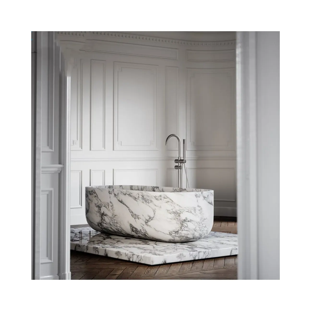 Di lusso italia bianco marmo di pietra vasca da bagno per la decorazione della casa prezzo all'ingrosso Design personalizzato