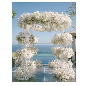 Led đám cưới Backdrop trang trí sự kiện sân khấu PVC Backdrop thiết kế 3D đám cưới màu trắng vòm Backdrop bảng điều chỉnh với LED ánh sáng - Product Image 4