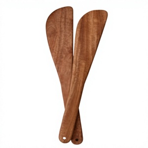 Espátula de madera de neem 100% natural con mango largo, antiadherente, segura para mezclar, utensilio de cocina apto para alimentos, precio al por mayor desde India. - Product Image 1