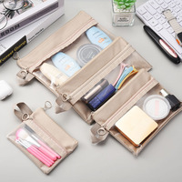 Sac de maquillage personnalisé en polyester recyclé durable avec logo PVC, sac cosmétique écologique, fournisseur d'usine pour commandes en gros