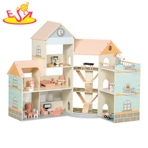 Grande maison de poupée en bois avec meubles, plusieurs pièces et <span class=keywords><strong>garage</strong></span> attenant-Jouet de jeu <span class=keywords><strong>interactif</strong></span> pour enfants W06A599 - Product Image 6