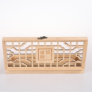 Hollowed Out Wooden Tea Box Bamboo Rectangular Office Organizer Storage Box For Calligraphy <b>Seal</b> <b>Brush</b> Gift Packaging DS6235 - Product Image 3