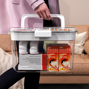 Portable Home Medicine <b>Box</b> <b>Large</b> Capacity Transparent Classification Storage Case For Family Emergency Use - Product Image 3