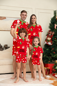 Neue Polyester Pullover Kurzarm Kurzhose Männer Frauen Kind Baby Home Wear Schneemann Gedruckte Familie Passende Weihnachts pyjamas - Product Image 2