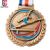 15 ans d'usine en alliage de zinc personnalisé 3D Metal Sport 2025 Médaille de gymnastique avec ruban