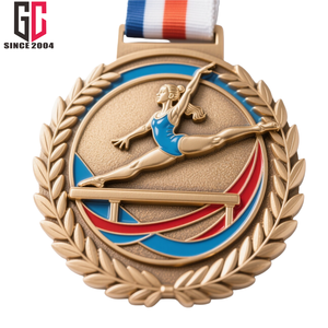 15 tahun pabrik kustom logam campuran seng 3D logam olahraga 2025 medali senam dengan pita - Product Image 5