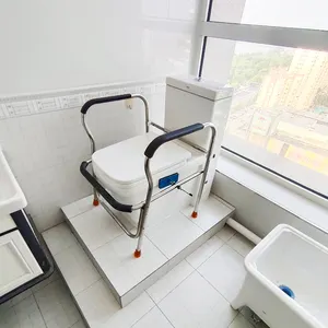 Wholesale Adjustable Height Toilet Safety Rail For Elderly And Disabled Toilet Assist Medical Stand Alonetoilet Safety Frame