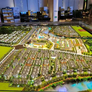 Penjualan terlaris model arsitektur 3D untuk skala pameran perumahan rumah kota kustom miniatur pohon perencanaan kota desain miniatur