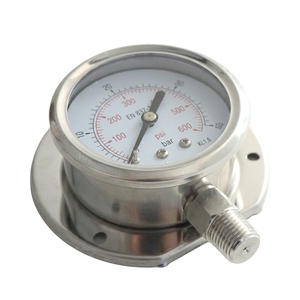 Manomètre en acier inoxydable 1/4'' à prix avantageux, manomètre de pression d'air/oxygène, manomètre hydraulique 600 psi - Product Image 2