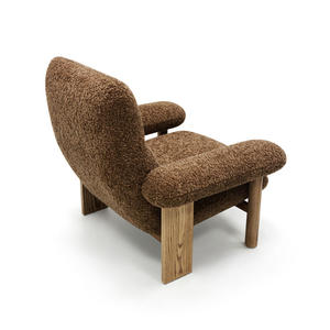 Fauteuil individuel style crème, moderne, tendance, fauteuil de relaxation pour salon et chambre, simple, en velours français - Product Image 3