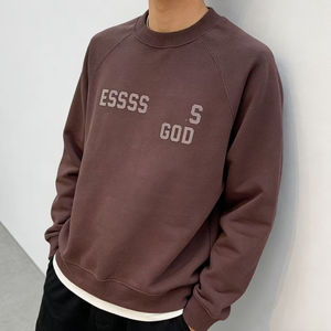<span class=keywords><strong>Sweat</strong></span>-shirt homme Fear Core imprimé personnalisé, col rond, coupe oversize, hiver, noir, en molleton de coton épais, coupe décontractée, God - Product Image 5