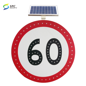 Calles personalizadas Escuelas Estacionamientos Restricción de límite de velocidad con energía solar Señalización de advertencia LED Límite de velocidad solar Señal de tráfico - Product Image 2