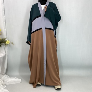 Nouvelle Abaya Ouverte Musulmane 2025 – Robe Islamique de Dubaï en Gros, Manches Chauve-Souris, Patchwork Coloré Nida avec Boutons pour Femme, Spécial Ramadan 1459 # - Product Image 6