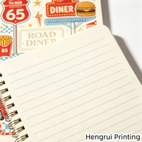 Carnet de notes et journal intime A5, 160 pages, avec logo personnalisé de marque indépendante et design intégral, style American Road Diner, estampage à chaud doré