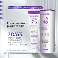 Fabricant OEM/ODM Personnalisé de Dentifrice Blanchissant à la Lumière Froide 7 Jours, Couleur Violet, Parfum Longue Durée, Réparation Chimique pour Usage Domestique