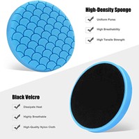 Éponge de polissage automobile PMS 5 pouces à double action, structure alvéolée, polisseuse DA avec tampons Hex-logic pour cirage et lustrage
