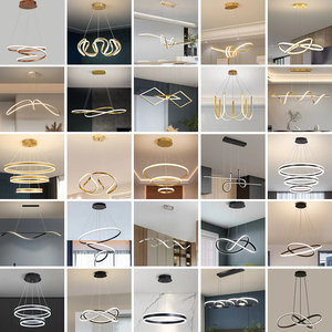 LED Iron Acrylic Ceiling Pendant Lamp Luxury <strong>Dining</strong> Lamparas Hanging <strong>Light</strong> Circle Ring Modern Gold Chandeliers Pendant <strong>Light</strong> - Product Image 3