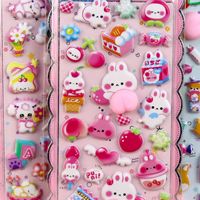 Autocollants 3D personnalisés animaux mignons (Panda, Ours, Lapin) en forme de fesses, effet bulle, compressibles, en PP, gonflés, pour coque de téléphone