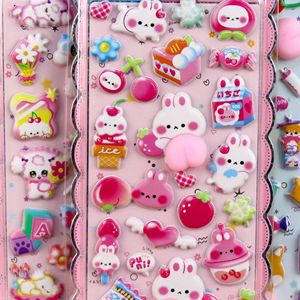 Adesivi 3D personalizzati a forma di animali (<span class=keywords><strong>Panda</strong></span>, Orso, Coniglio) con fondelli morbidi, effetto bolle, in PP, gonfiabili, sigilli pop per custodie del telefono - Product Image 2