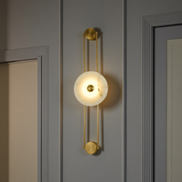 Lampe murale LED de luxe moderne personnalisée en métal et marbre, garantie 3 ans, CRI élevé 80, 10 000 heures, abat-jour pour salon, chambre, couloir