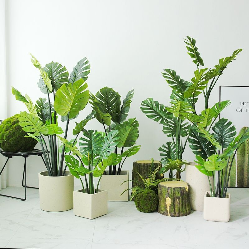Artificial Monstera Bonsai Tree Artificial Variegated