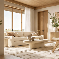 Canapé sectionnel à 2 coussins avec accoudoirs inclinés, aspect luxueux, prix abordable, pour salon de style européen américain moderne