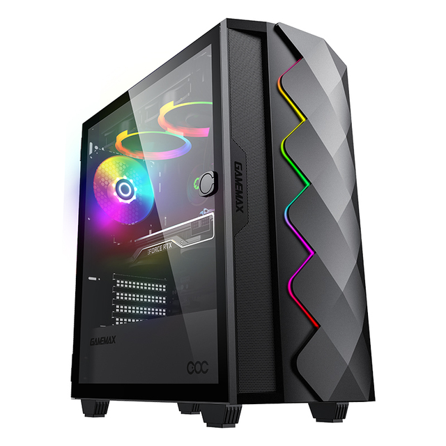 GAMEMAX Micro ATX Supporting ARGB Fan Strip Gaming Case RTX3080 Gamer MID Tower Steel PC Case for Desktop Computer