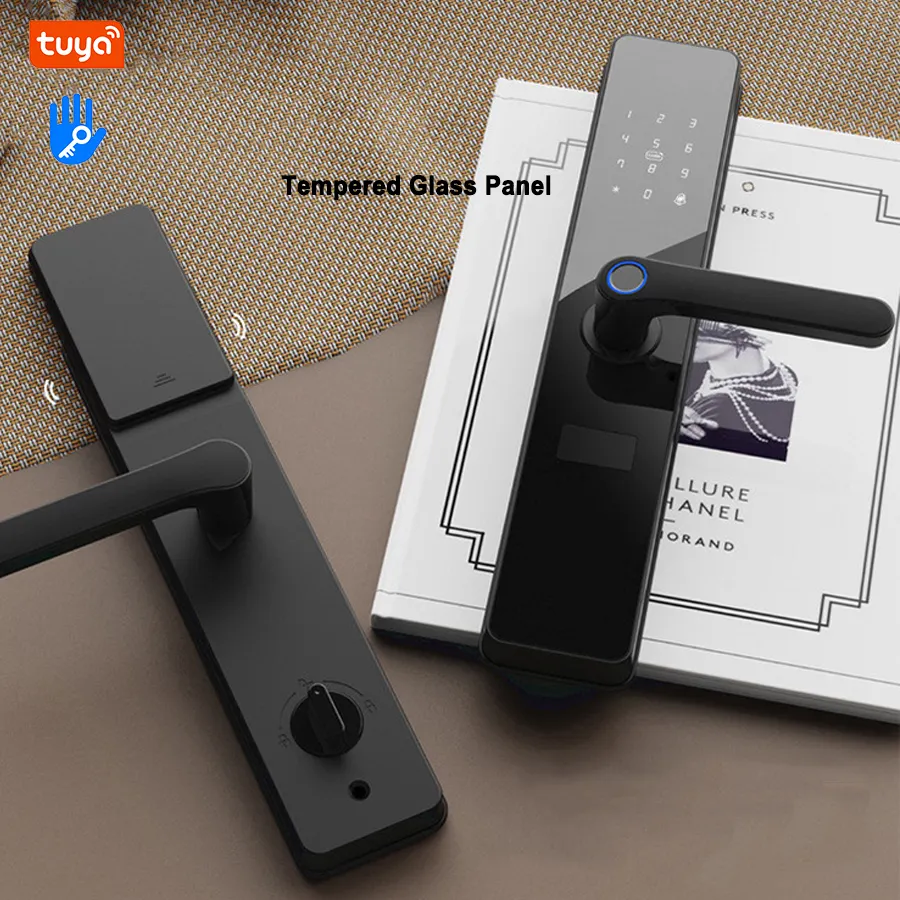Door Lock Manufacturer 6068 Cylinder Keyless Touch Screen Electric Digital Smart Fingerprint Gate Lock With Ttlock Tuya App