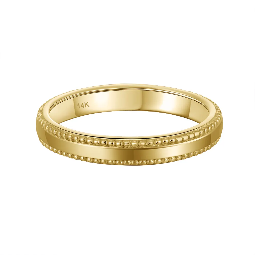 RINNTIN GR16 Comfort Fit Size 4 to 11 Stackable Rings 3mm 10K 14K 18K Soild Gold Wedding Band Rings for Women Men