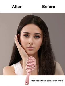 Cepillo para el Cabello de Nylon ABS Personalizado de Fábrica, Fácil de Limpiar, Impermeable, con Ventilación, Masajeador de Cuero Cabelludo, Desenredante, de TPR, para el Hogar - Product Image 3