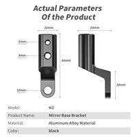 Barre d'extension de rétroviseur de moto Kewig, filetage M8/M6, trou de 10 mm pour moto sportive, scooter, accessoires de moto