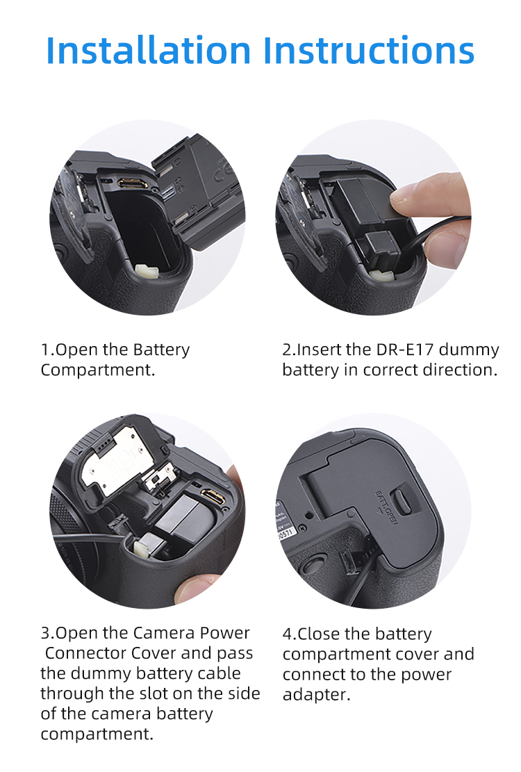 Kingma LP-E17 LP E17 dummy battery kit with AC power supply adapter