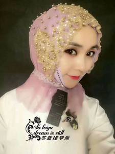 2022 새로운 디자인 모슬린 스카프 새로운 숙녀 '풀오버 모자 이슬람 헤드 랩 터번 모자 여름 편의 스타일 - Product Image 4