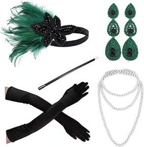 1920er Jahre Great Gatsby Accessoires Set für Frauen Kostüm Prop Flapper Kopf bedeckung Stirnband Eco party - Product Image 2
