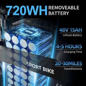 Bicicleta eléctrica de ciudad con diseño atemporal, elegante inversión de estilo a largo plazo para la vida en la ciudad, conveniente bicicleta eléctrica plegable de 48V y 15Ah - Product Image 5