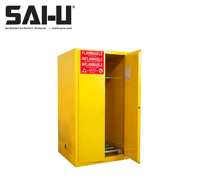 Armário de armazenamento de produtos perigosos SC0055Y, tambor de armazenamento de produtos químicos à prova de fogo, armário de armazenamento de líquidos inflamável SAI-U FM